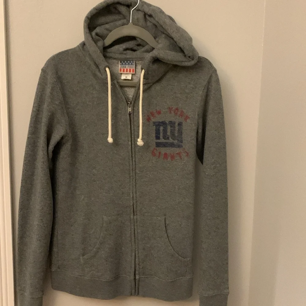NY Giants NFL football team gray hoodie with zipper and pockets. Worn once/twice - Picture 4 of 5